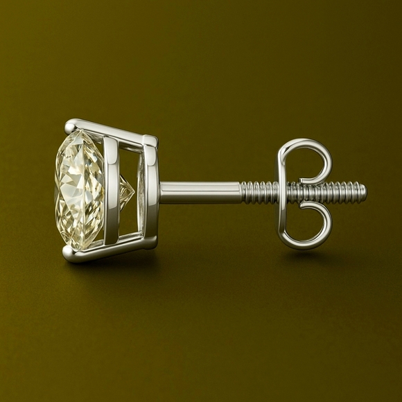 3 ct Lab Grown Diamond Stud Earrings G Color VS Clarity 14K White Gold - Picture 5 of 6